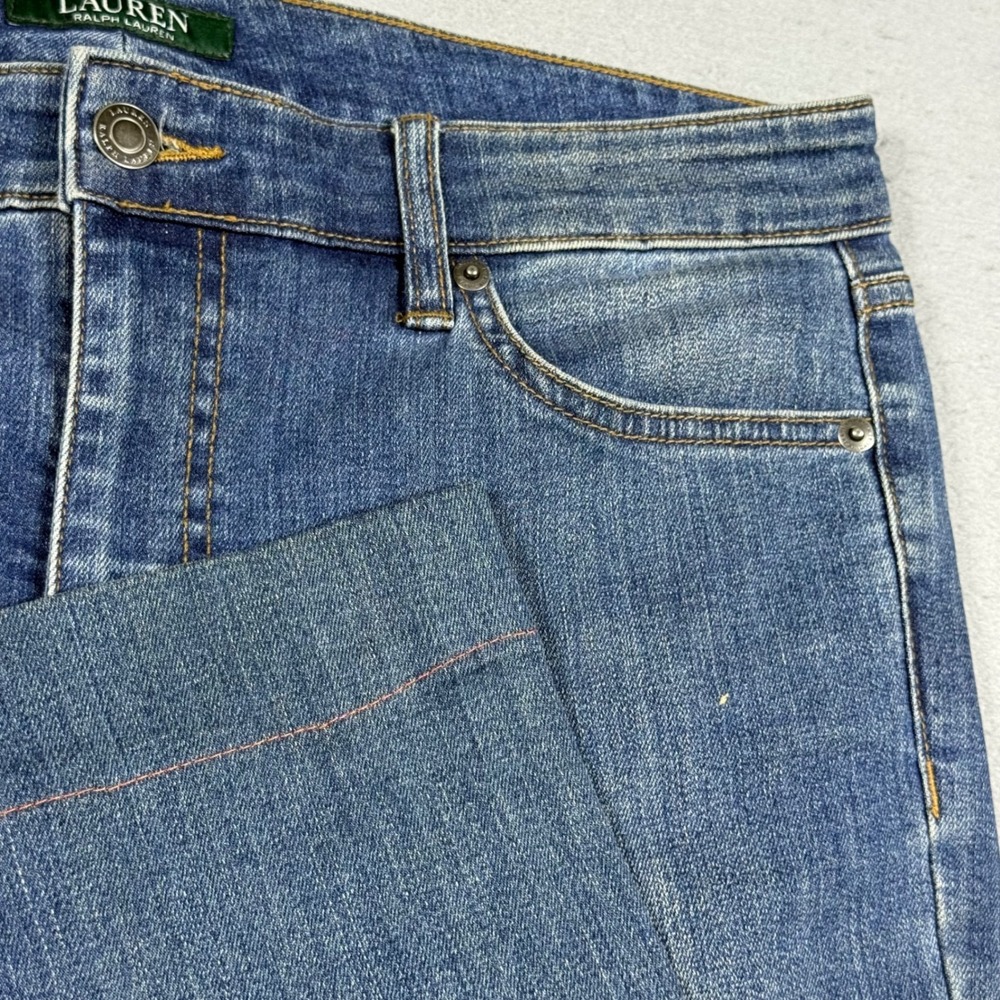 Lauren Ralph Lauren Womens Straight Leg Jeans Blue Medium Wash Stretch Denim 10